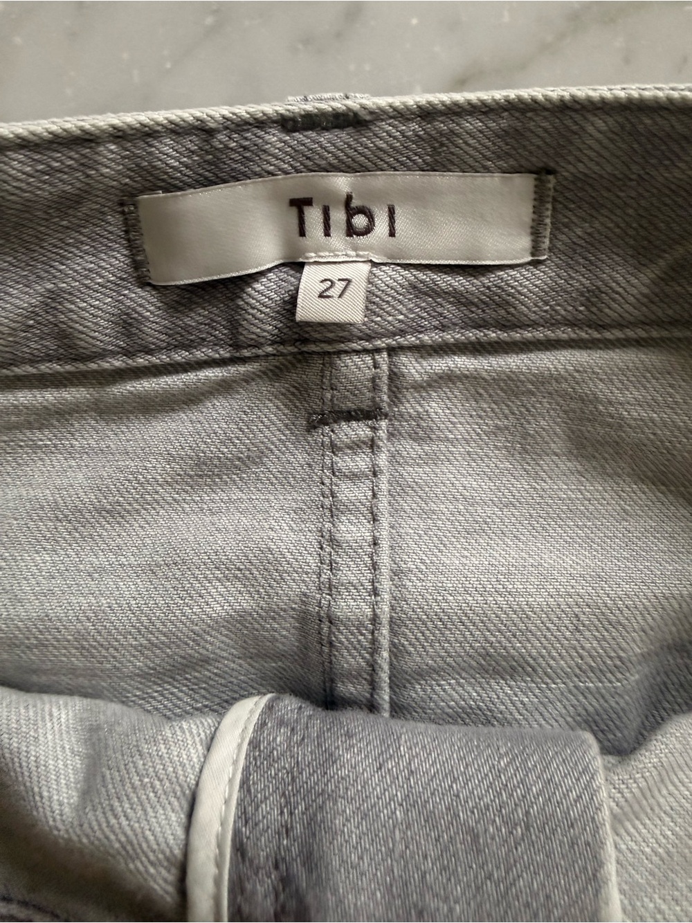Tibi Grey Denim double Waisted denim skirt
Size 27 - Picture 9 of 9